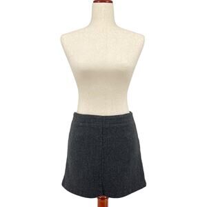 Vintage y2k Women's Low Rise Grey Wool American Eagle Outfitters Mini Skirt Sz 0